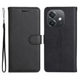 EIDERWOOD Oppo A60 / A40m / A40 Faux Leather Flip Case with Strap - Black