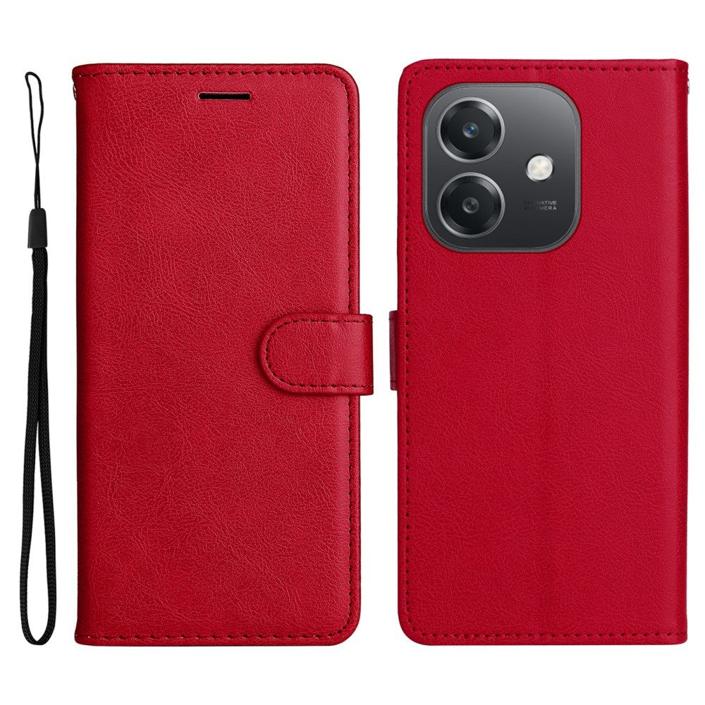 EIDERWOOD Oppo A60 / A40m / A40 Faux Leather Flip Case with Strap - Red