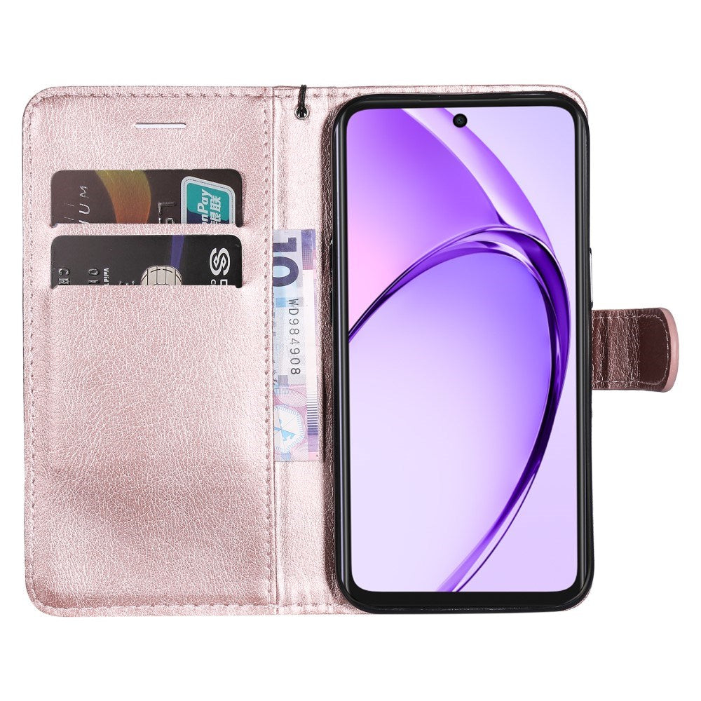 EIDERWOOD Oppo A60 / A40m / A40 Faux Leather Flip Case with Strap - Rose Gold