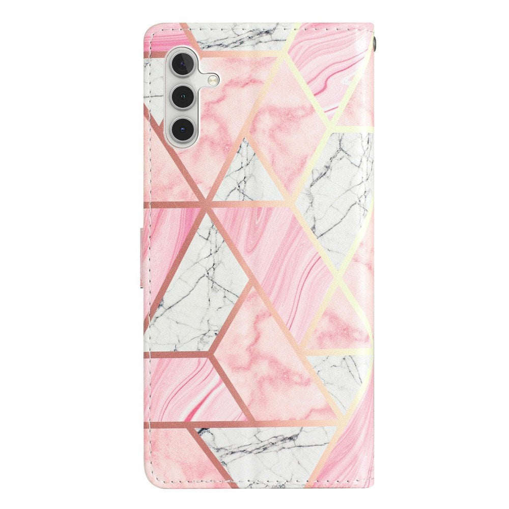 EIDERWOOD Samsung Galaxy S25+ (Plus) Flip Case with Card Holder & Strap - Pink Marble
