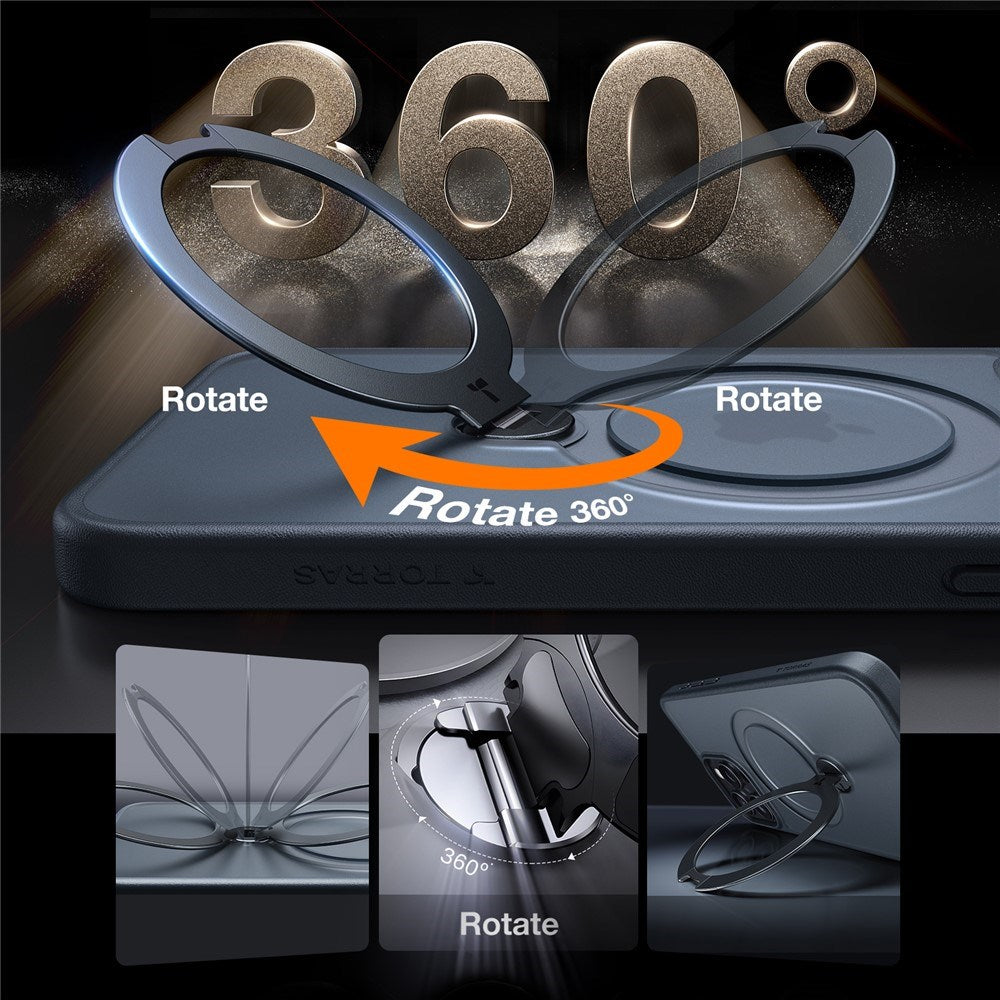 iPhone 15 Pro TORRAS Case with Kickstand - MagSafe Compatible - Black