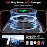 TORRAS iPhone 15 Pro Hybrid Plastic Case with Stand Function - MagSafe Compatible - Transparent