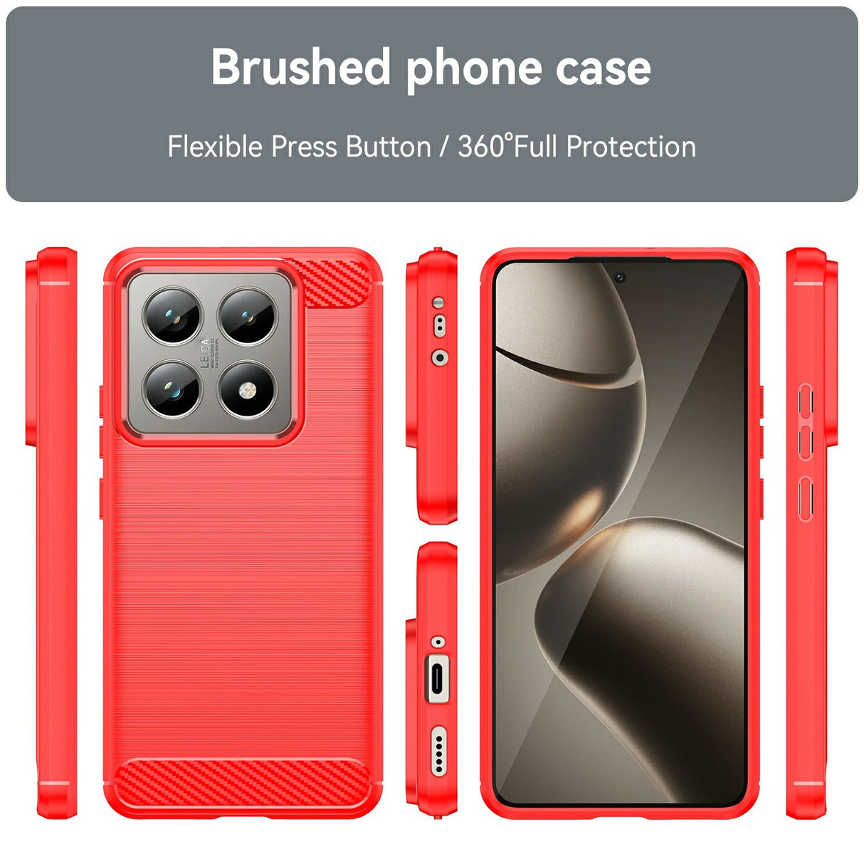 EIDERWOOD Xiaomi 14t/14T Pro Cover Carbon Fiber - Texture - Red