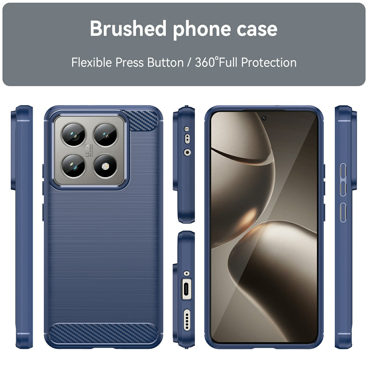 EIDERWOOD Xiaomi 14t/14T Pro Cover Carbon Fiber - Texture - Blue