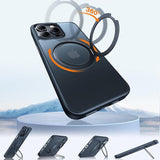 TORRAS iPhone 15 Pro Hybrid Plastic Case with Kickstand - MagSafe Compatible - Black