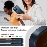 TORRAS iPhone 15 Pro Hybrid Plastic Case with Kickstand - MagSafe Compatible - Black