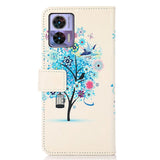 Motorola Edge 30 Neo Leather Wallet Case - Blue Tree