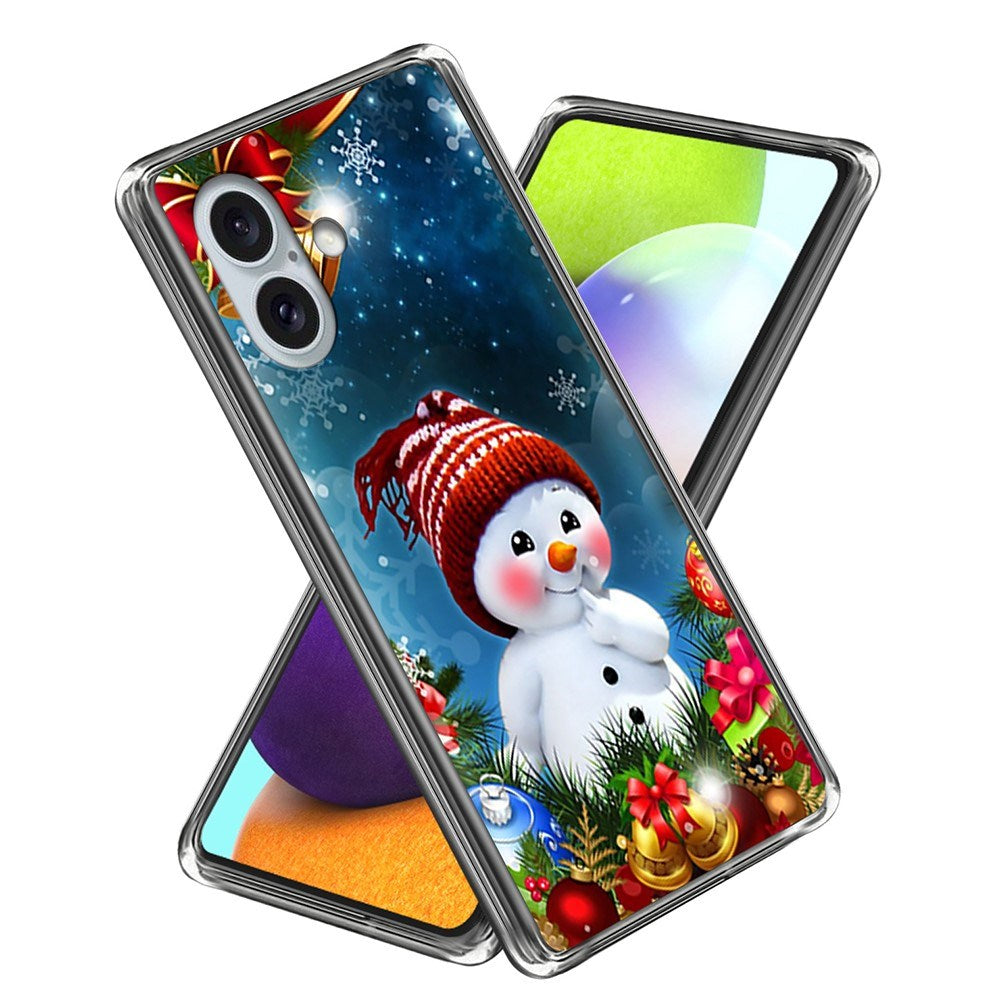 Flexible Plastic Christmas Case for iPhone 16 - Little Snowman