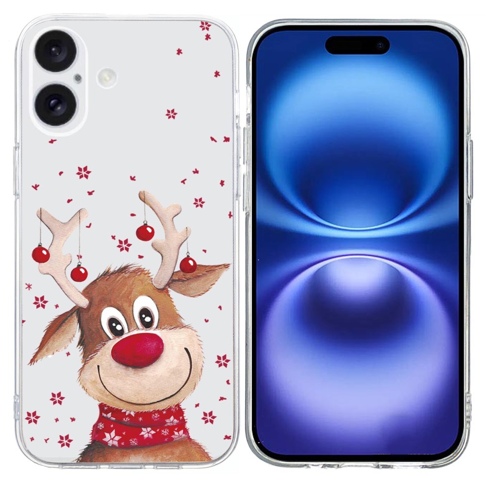 EIDERWOOD iPhone 16 Christmas Case Flexible Plastic - Rudolf the Reindeer