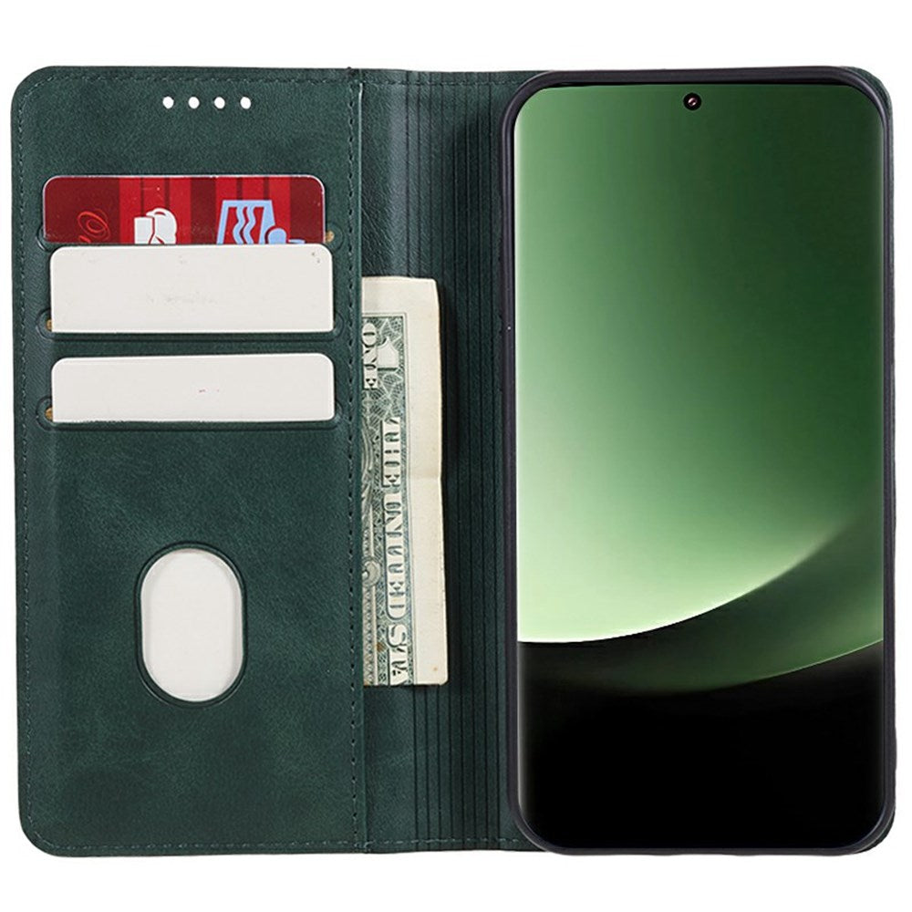 EIDERWOOD Xiaomi Redmi Note 14 Pro 5G Leatherette Case with Card Holder & Magnetic Closure - Green