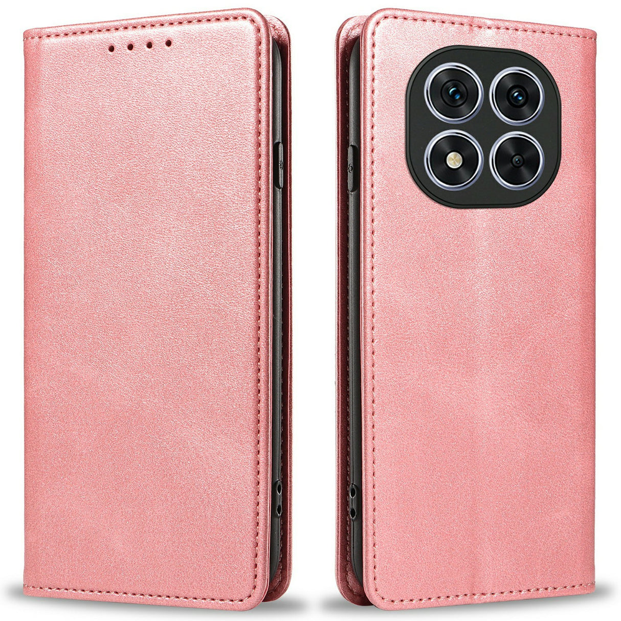 EIDERWOOD Xiaomi Redmi Note 14 Pro 5G Leatherette Case with Card Holder & Magnetic Closure - Rose Gold