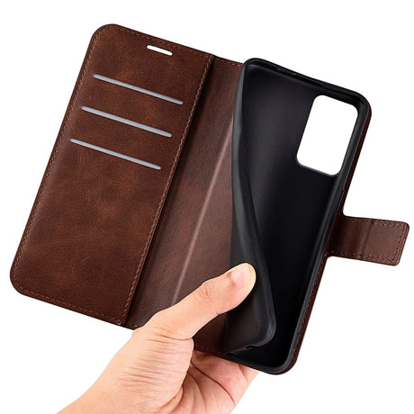 Practical Flip Case for Motorola Moto G35 5G in PU Leather - Brun