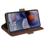 EIDERWOOD Motorola Moto G55 Wallet Flip Case in Leather with Wallet - Dark Brown