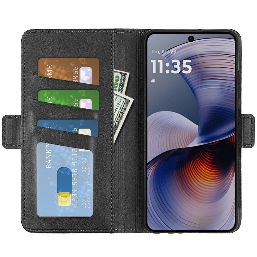 EIDERWOOD Motorola Moto G55 Wallet Flip Case in Leather with Wallet - Black