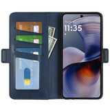 EIDERWOOD Motorola Moto G55 Wallet Flip Case in Leather with Wallet - Blue