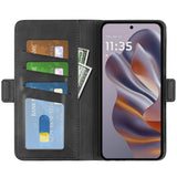 EIDERWOOD Motorola Edge 50 Neo Wallet Flip Case in Leather with Wallet - Black