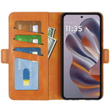 EIDERWOOD Motorola Edge 50 Neo Wallet Flip Case in Leather with Wallet - Yellow