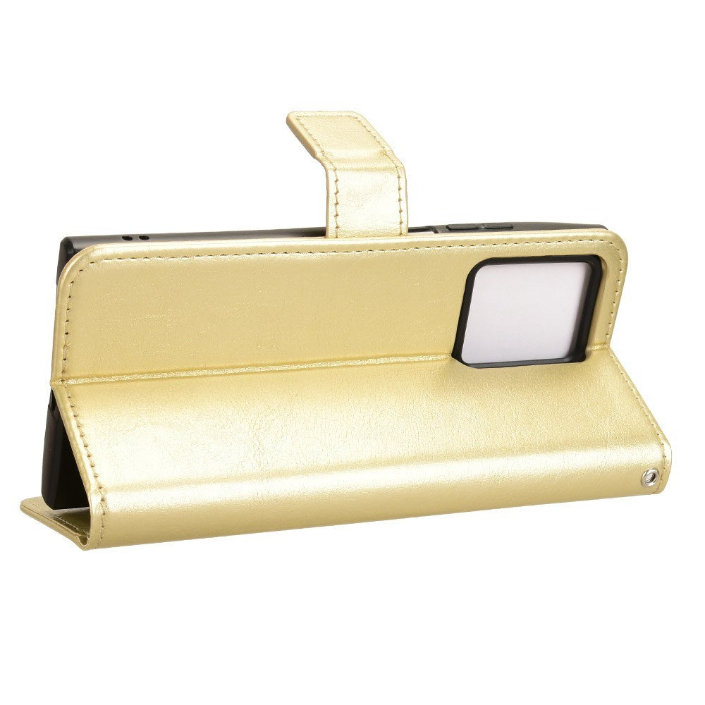 EIDERWOOD HMD Skyline Flip Cover in Faux Leather with Card Holder & Stand Function - Gold