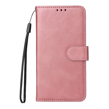 EIDERWOOD Samsung Galaxy S25 Ultra 2-in-1 Faux Leather Flip Case with Screen Protector Glass - Pink