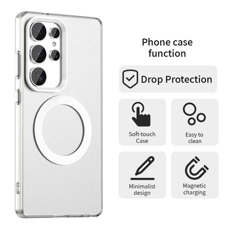 EIDERWOOD Samsung Galaxy S25 Ultra Hybrid Plastic Case - MagSafe Compatible - Transparent / White