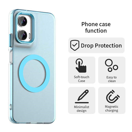 EIDERWOOD Motorola Moto G35 5G Hybrid Plastic Case - MagSafe Compatible - Transparent / Light Blue