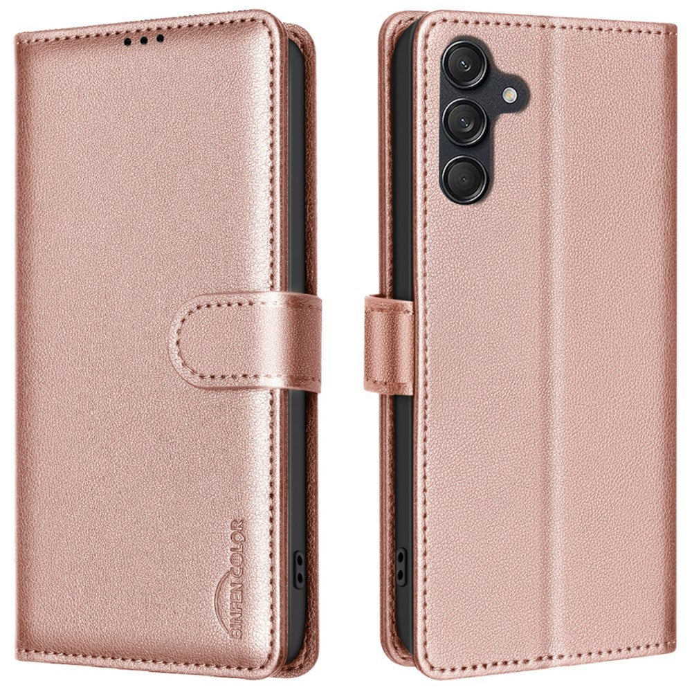 Samsung Galaxy A36 (5G) BINFEN Faux Leather Flip Case with RFID Blocking - Rose Gold