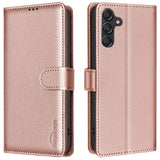 Samsung Galaxy A36 (5G) BINFEN Faux Leather Flip Case with RFID Blocking - Rose Gold