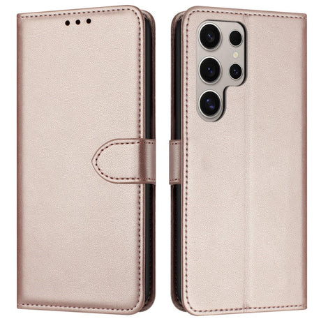 EIDERWOOD Samsung Galaxy S25 Ultra Vegan Leather Flip Case with Removable Strap - Rose Gold