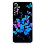EIDERWOOD Samsung Galaxy S25 FE Flexible Plastic Case with Motif - Black / Blue Butterflies