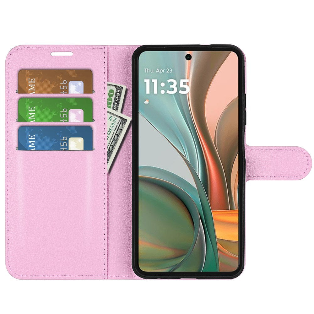 EIDERWOOD Motorola Moto G75 (5G) Faux Leather Flip Case with Cardholder & Stand Function - Pink