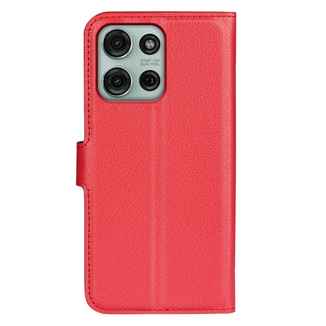 EIDERWOOD Motorola Moto G75 (5G) Faux Leather Flip Case with Cardholder & Stand Function - Red