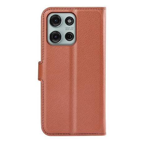 EIDERWOOD Motorola Moto G75 (5G) Faux Leather Flip Case with Cardholder & Stand Function - Brown