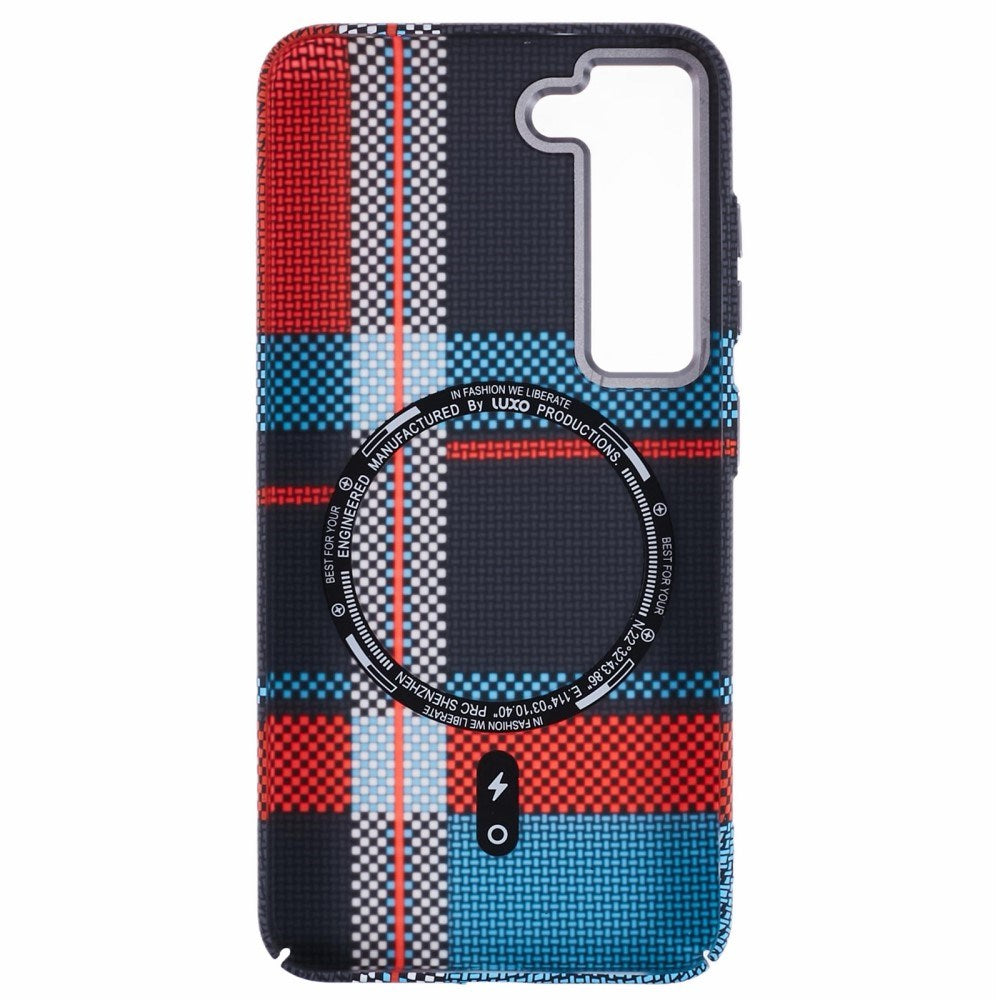 EIDERWOOD Patterned Carbon Case - Samsung Galaxy S23 - MagSafe Compatible - Dark Checkered Pattern