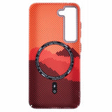 EIDERWOOD Patterned Carbon Case - Samsung Galaxy S23 - MagSafe Compatible - Orange Peak