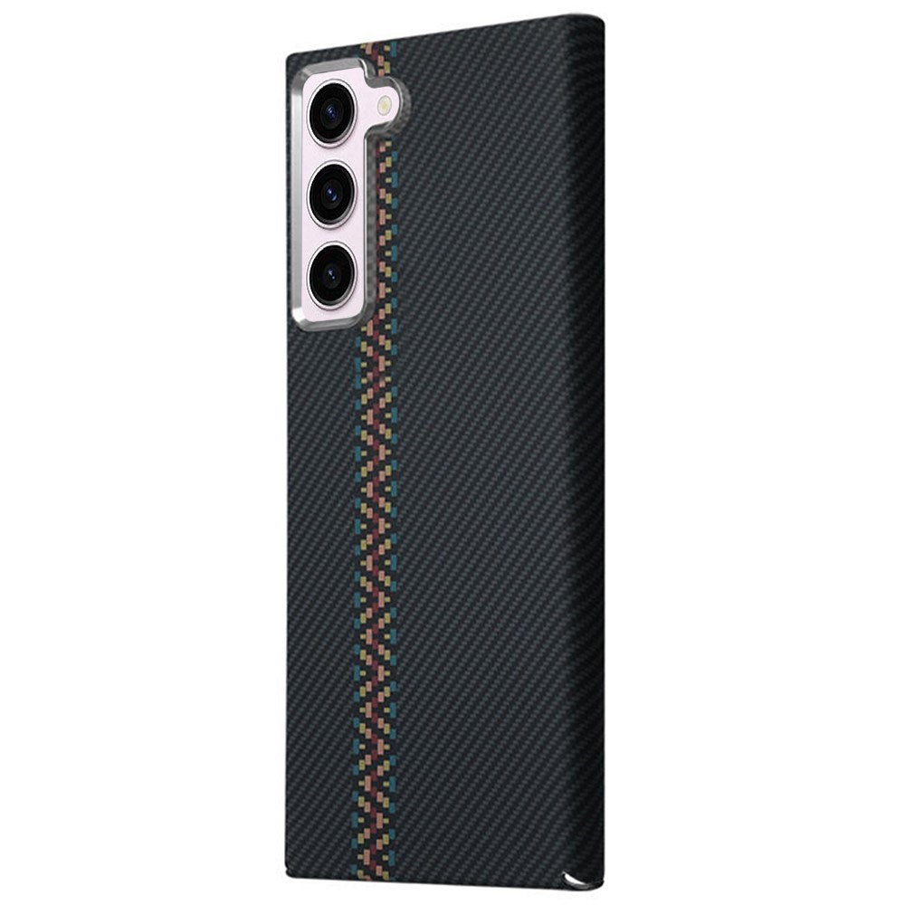 EIDERWOOD Patterned Carbon Case - Samsung Galaxy S23 - MagSafe Compatible - Dark ZigZag Pattern