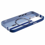 EIDERWOOD Patterned Carbon Case - iPhone 16 Pro - MagSafe Compatible - Blue Stripes