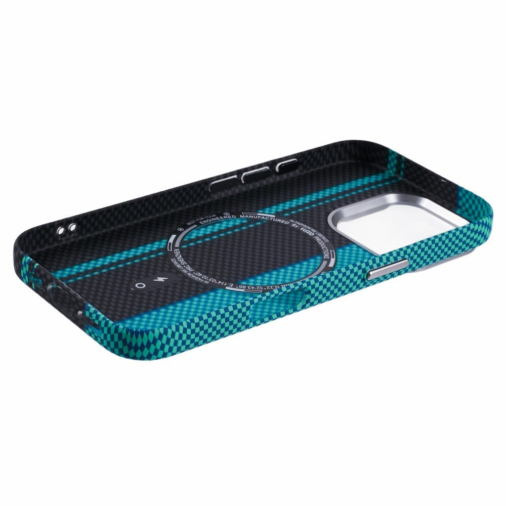 EIDERWOOD Patterned Carbon Case - iPhone 16 Pro - MagSafe Compatible - Blue/Black