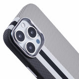 EIDERWOOD Patterned Carbon Case - iPhone 16 Pro - MagSafe Compatible - Grey Stripes