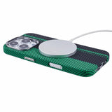 EIDERWOOD Patterned Carbon Case - iPhone 16 Pro - MagSafe Compatible - Green/Black