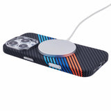 EIDERWOOD Patterned Carbon Case - iPhone 16 Pro - MagSafe Compatible - Colorful Stripes