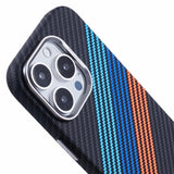 EIDERWOOD Patterned Carbon Case - iPhone 16 Pro - MagSafe Compatible - Colorful Stripes