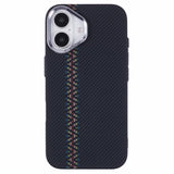 EIDERWOOD Patterned Carbon Case - iPhone 16 - MagSafe Compatible - Dark ZigZag Pattern