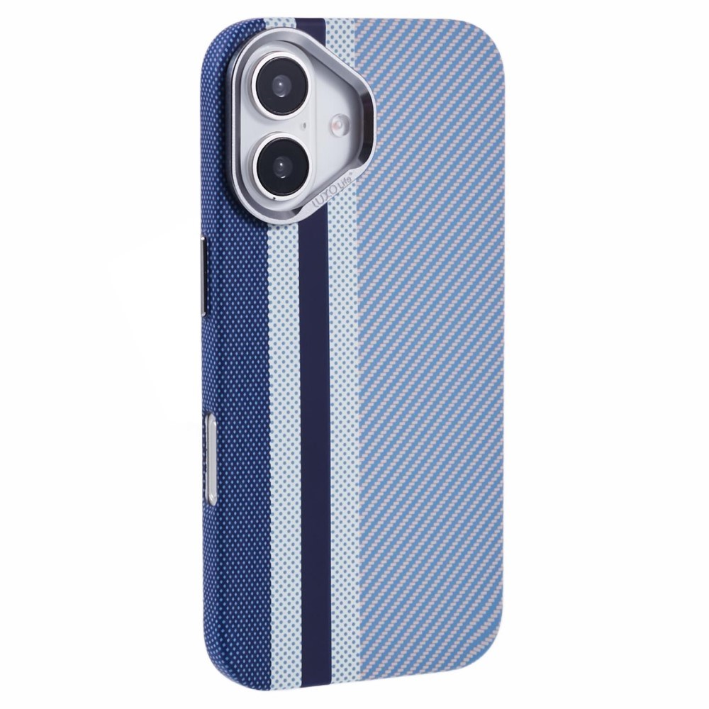 EIDERWOOD Patterned Carbon Case - iPhone 16 - MagSafe Compatible - Blue Stripes