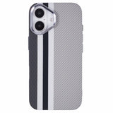 EIDERWOOD Patterned Carbon Case - iPhone 16 - MagSafe Compatible - Grey Stripes