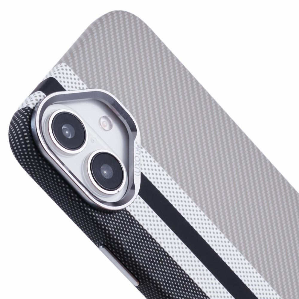 EIDERWOOD Patterned Carbon Case - iPhone 16 - MagSafe Compatible - Grey Stripes