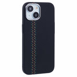 EIDERWOOD Patterned Carbon Case - iPhone 15 - MagSafe Compatible - Dark ZigZag Pattern