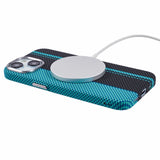 EIDERWOOD Patterned Carbon Case - iPhone 15 - MagSafe Compatible - Blue/Black