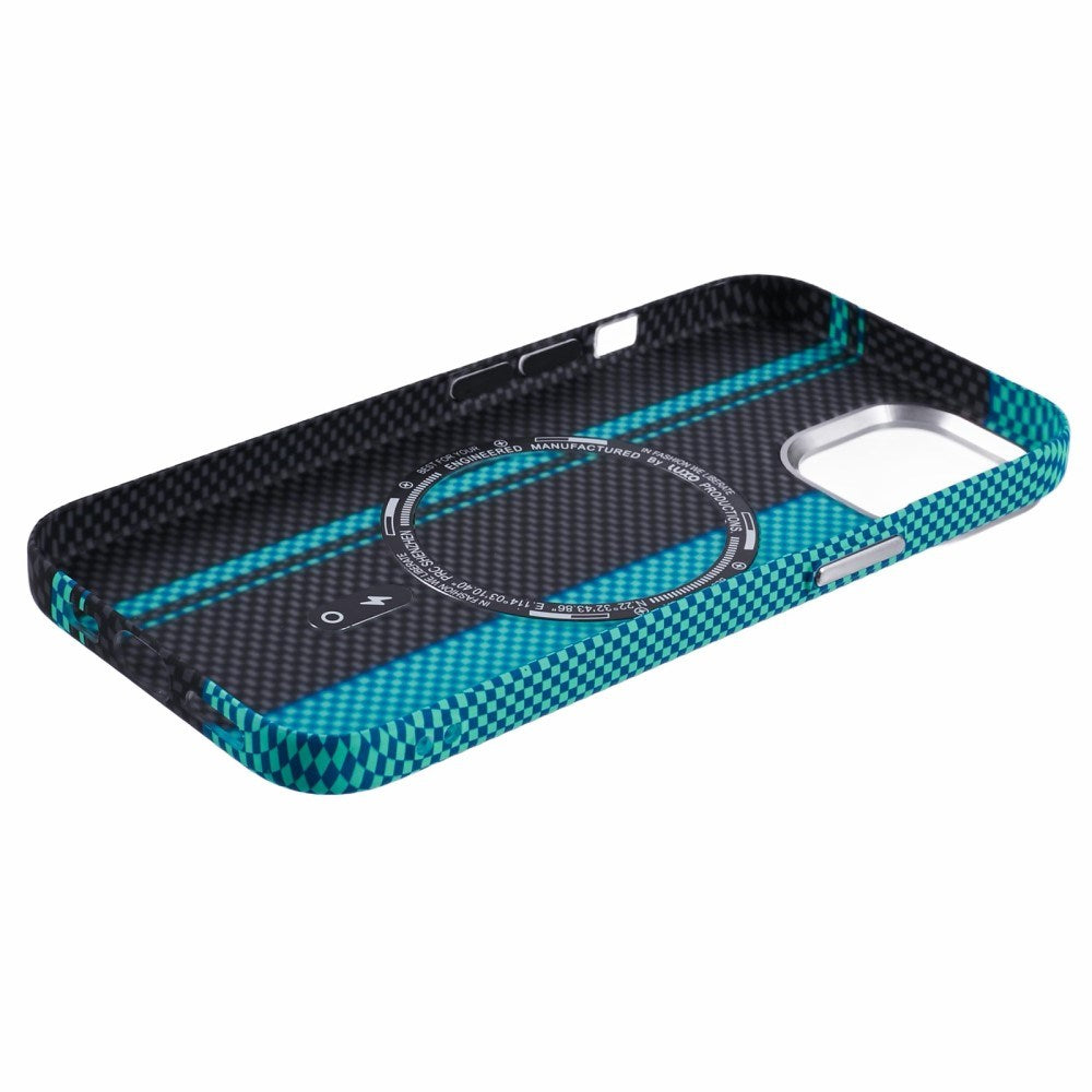 EIDERWOOD Patterned Carbon Case - iPhone 15 - MagSafe Compatible - Blue/Black