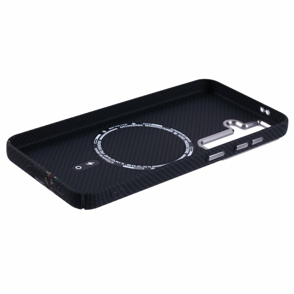 EIDERWOOD Patterned Carbon Case - Samsung Galaxy S24 - MagSafe Compatible - Dark ZigZag Pattern