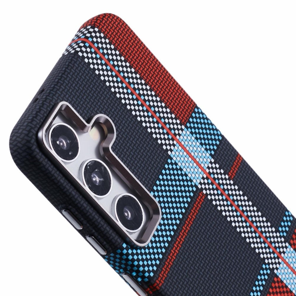 EIDERWOOD Patterned Carbon Case - Samsung Galaxy S24 - MagSafe Compatible - Dark Checkered Pattern